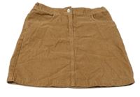 Hnědá manšestrová sukně F&F