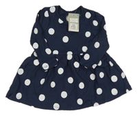 Nové - tmavomodré puntíkaté šaty Primark