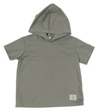 Šedé tričko s kapucí shein