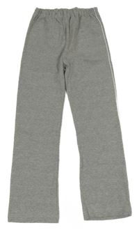 Šedé melírované tepláky s bílým proužkem 