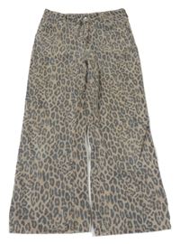 Béžovo-šedé leopardí baggy rifle H&M