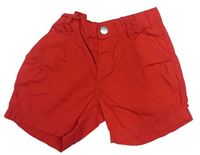 Červené plátěné chino kraťasy H&M