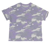 Fialovo-šedo-bílé army tričko M&S