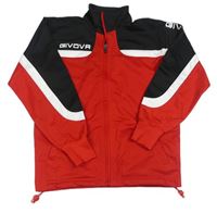 Černo-červeno-bílá propínací sportovní mikina Givova