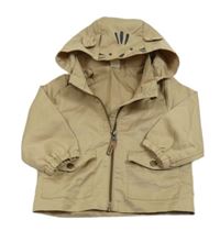 Béžová šusťáková jarní bunda s kapucí - kočička H&M