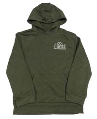 Khaki mikina s nápisem a kapucí Primark