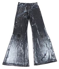 Modro-stříbrné třpytivé flare legíny H&M