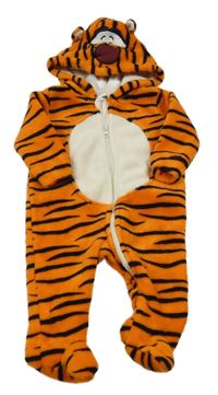 Oranžovo-černá plyšová kombinéza s kapucí - Tygr Disney