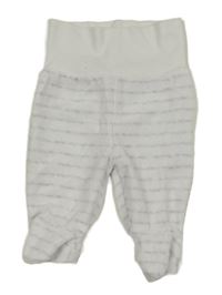 Bílo-šedé pruhované sametové polodupky Ergee