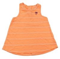 Neonově oranžovo-bílý pruhovaný top Staccato