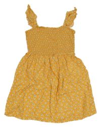 Hořčicové květované šaty Primark