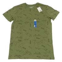 Nové - Khaki tričko se skateboardy Primark