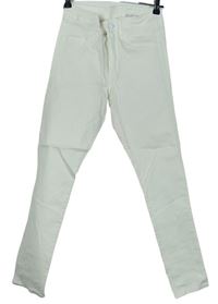 Dámské bílé elastické skinny rifle H&M