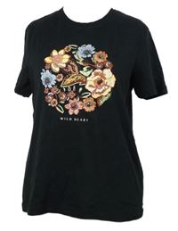 Dámské černé tričko s květy Only 