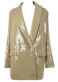 Dámský pudrový flitrový sakový kabát H&M