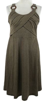 Dámské hnědé šaty se sponami