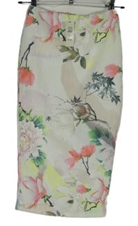 Dámská bílá květovaná pouzdrová midi sukně River Island 