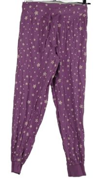 Dámské lila hvězdičkované pyžamové kalhoty Up2Fashion 