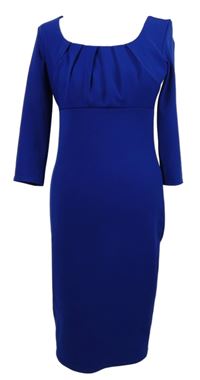 Dámské safírové pouzdrové midi šaty 