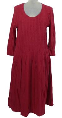 Dámské tmavorůžové vzorované svetrové šaty George 