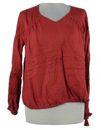 Dámská tmavočervená halenka s rozšířenými rukávy Superdry 