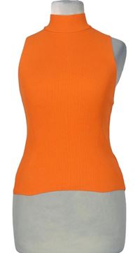 Dámský neonově oranžový žebrovaný elastický top Zara 