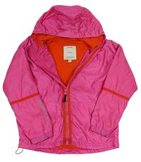 Růžová šusťáková jarní bunda s kapucí Esprit