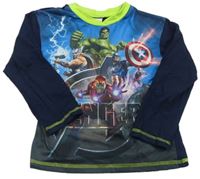 Modro-šedo-tmavomodré triko s Avengers Marvel