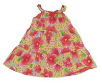Barevné květinové plátěné šaty Mothercare