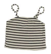 Bílo-černý pruhovaný crop top H&M