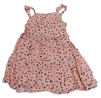 Světlerůžové vzorované plátěné šaty Primark