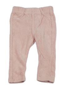 Světlerůžové žebrované sametové tregíny M&S