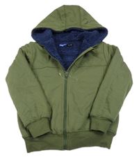 Khaki zateplená propínací mikina s kapucí Pepperts