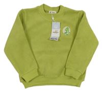 Nové - Zelená fleecová teplá mikina s dinem 