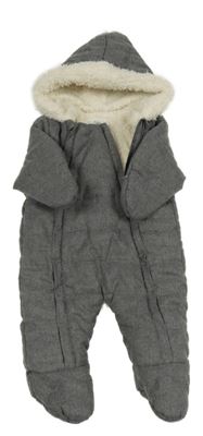 Šedá zimní kombinéza s kapucí Vertbaudet