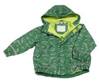 Zelená nepromokavá bunda s dinosaury a kapucí Kiki&Koko