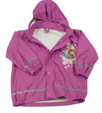 Fuchsiová nepromokavá bunda s Frozen a kapucí 