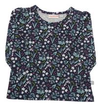 Tmavomodré květinové triko Liegelind