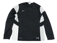 Černo-bílé sportovní funkční triko s logem nike