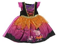 Kostým- černo-růžovo-oranžové šaty s Peppa pig