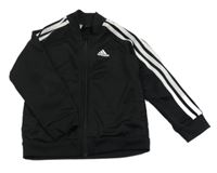 Černá sportovní propínací mikina s logem Adidas