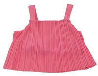 Růžový plisovaný crop top