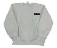 Bílá vzorovaná mikina s nášivkou Shein