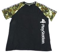 Černo-zelené army tričko Playstation Primark