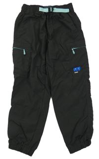 Černé plátěné outdoorové kalhoty s kapsami H&M