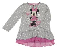 Šedo-růžové vzorované šaty s Minnie a tylem Disney