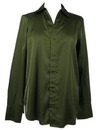 Dámská olivová saténová halenka H&M