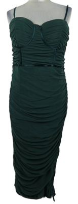 Dámské tmavozelené síťované společenské šaty Shein