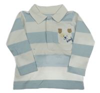 Modro-bílé pruhované triko s límečkem Dunnes Stores