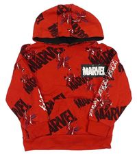 Červená mikina s logem a kapucí Marvel